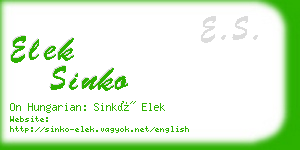 elek sinko business card